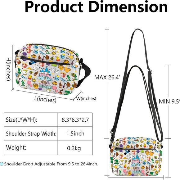 Chic Small World Magic Castle Shoulder Bag - Perfect for Outdoor Activities - Picture 3 of 7
